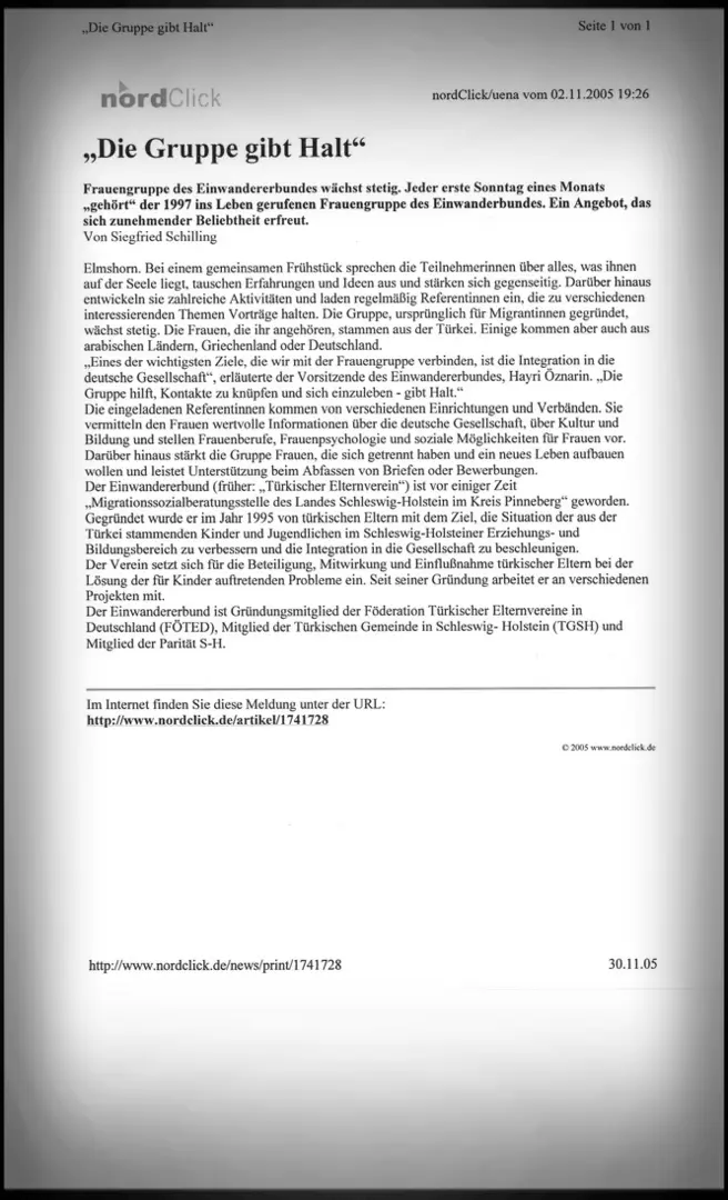 Die Gruppe gibt Halt