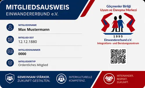 Muster des EWB-Mitgliedsausweises, Vorderseite
