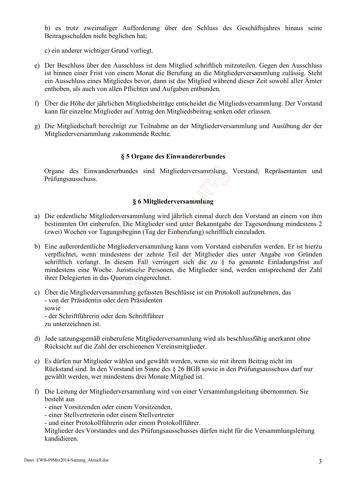 Vereinssatzung, Seite 3 von 6