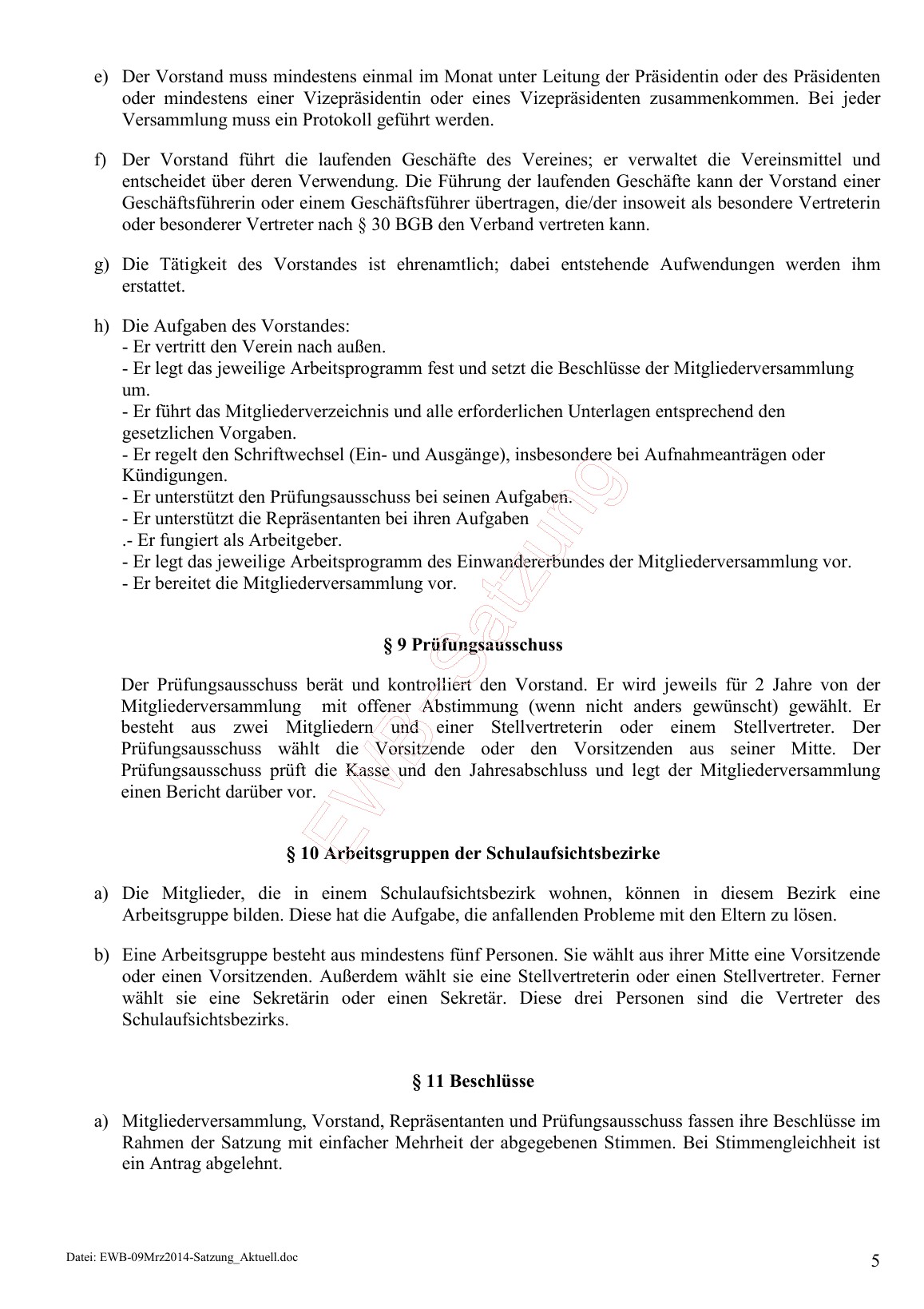 Vereinssatzung, Seite 5 von 6