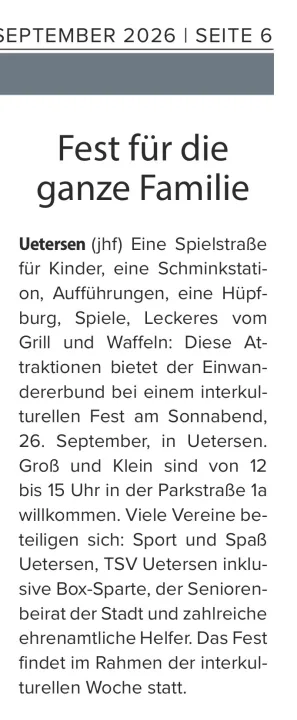 Vorschau: Fest für die ganze Familie