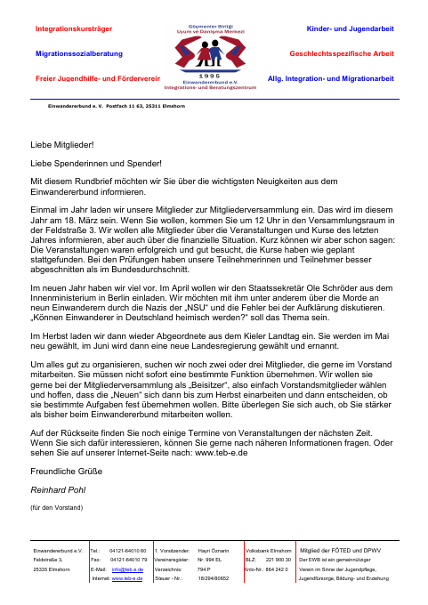 Titelseite EWB-Rundbrief 02/2012