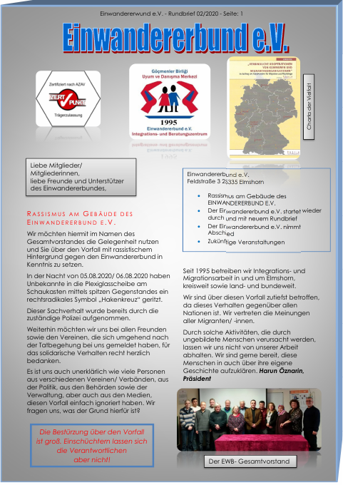 Titelseite EWB-Rundbrief 02/2020