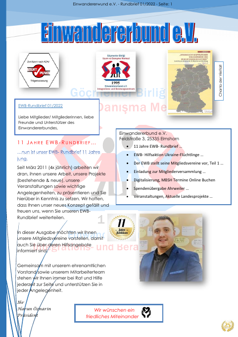 Titelseite EWB-Rundbrief 01/2022