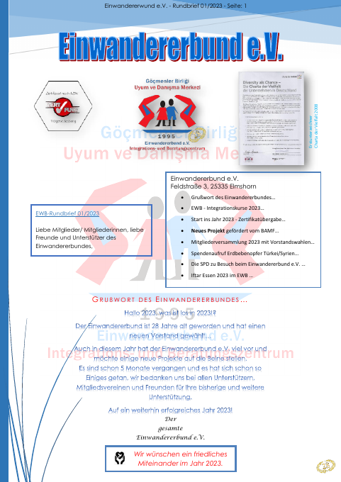 Titelseite EWB-Rundbrief 01/2023