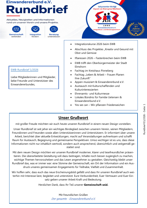Titelseite EWB-Rundbrief 01/2026