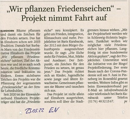 Einblick aus Wir pflanzen Friedenseichen in SH