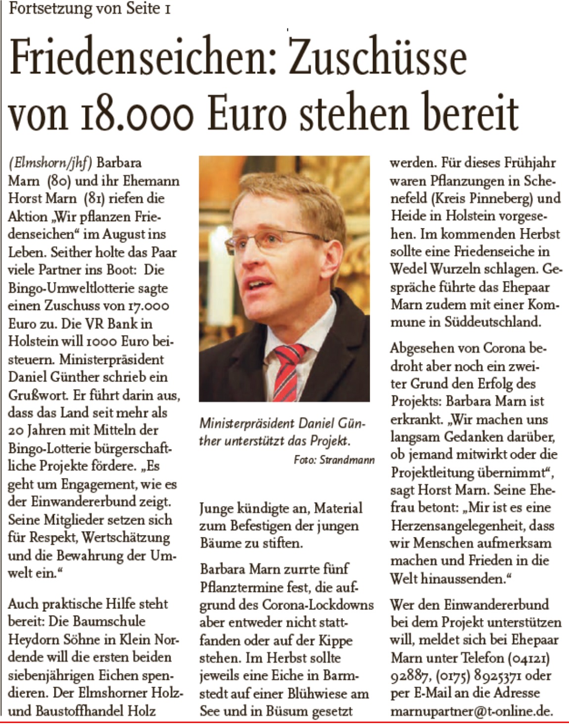 Einblick aus Wir pflanzen Friedenseichen in SH